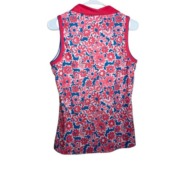 Pro Tour Tank Top Women's Medium Colorful Sleeveless Collared 1/4 Zip Top Shirt - Picture 4 of 7
